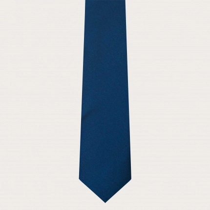 Cravatta classica in raso di seta blu
