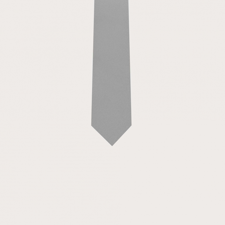 Grey silk tie for children and teenagers