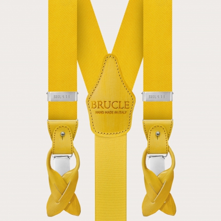 keusyoi Elegant Gold Silk Men's Suspenders Men Leather Metal 6 Clips Braces  Elastic Suspenders Trouser Straps Wedding : : Clothing, Shoes &  Accessories