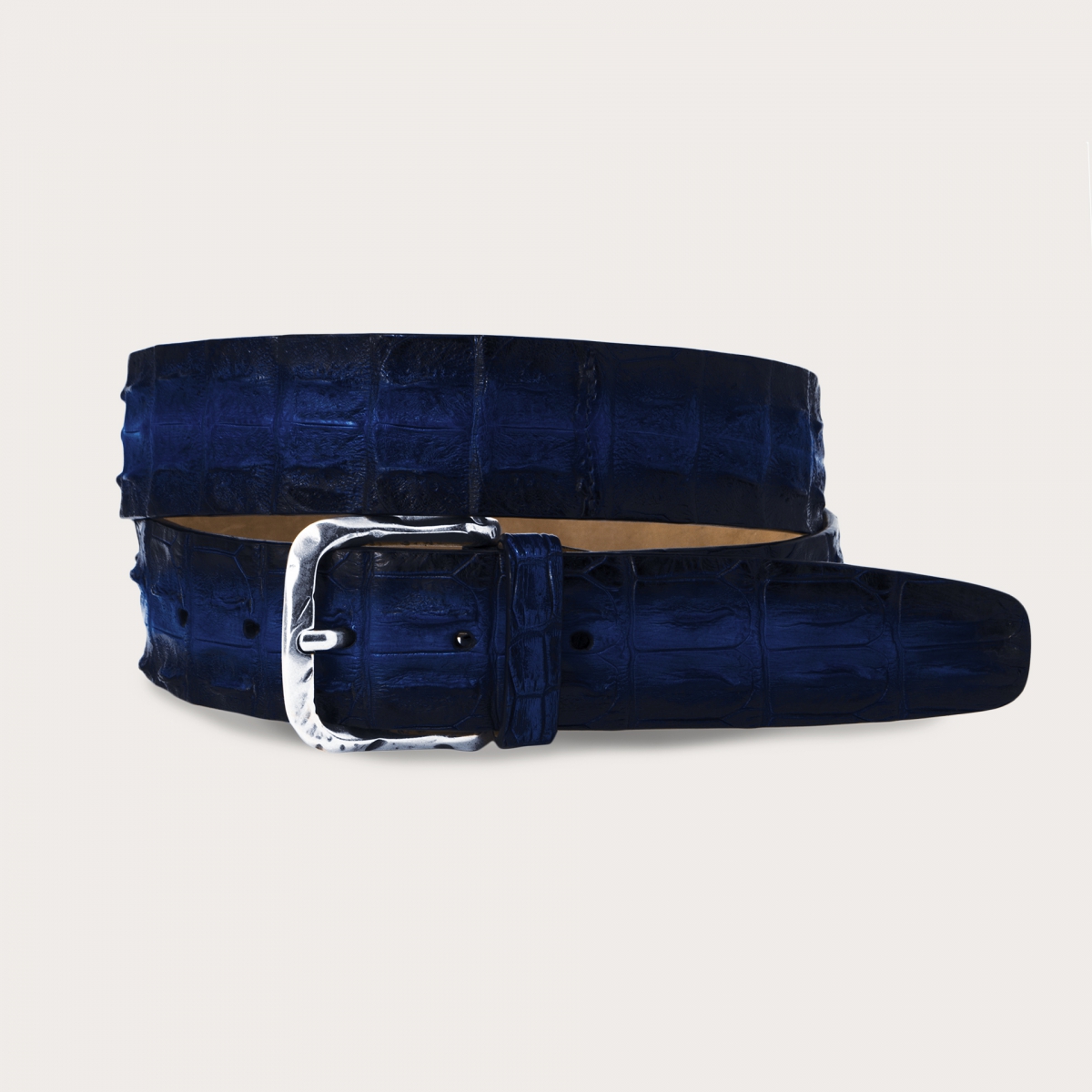 Luxury Crocodile blue Belt by BRUCLE