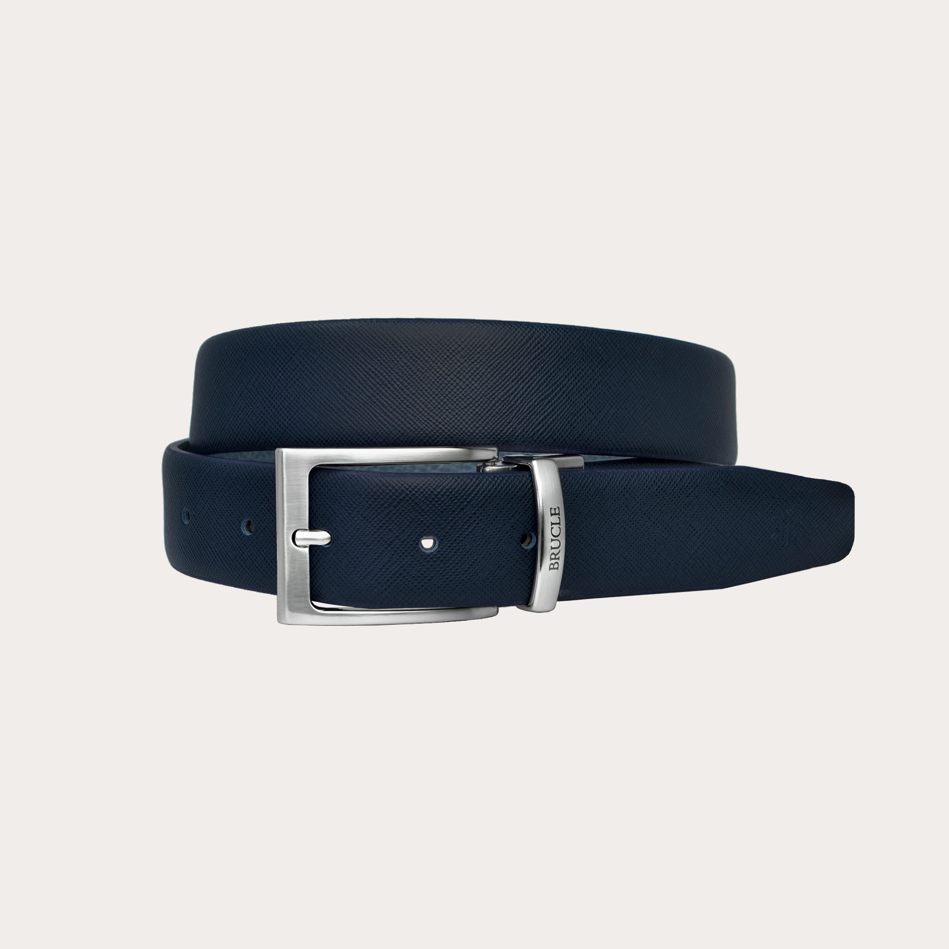 Double belt blue/gray, Made in italy