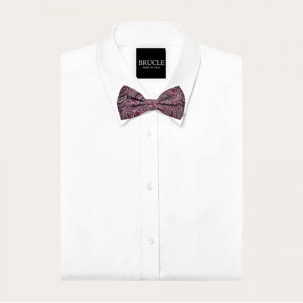 Nœud papillon homme paisley rouge bordeaux en soie jacquard