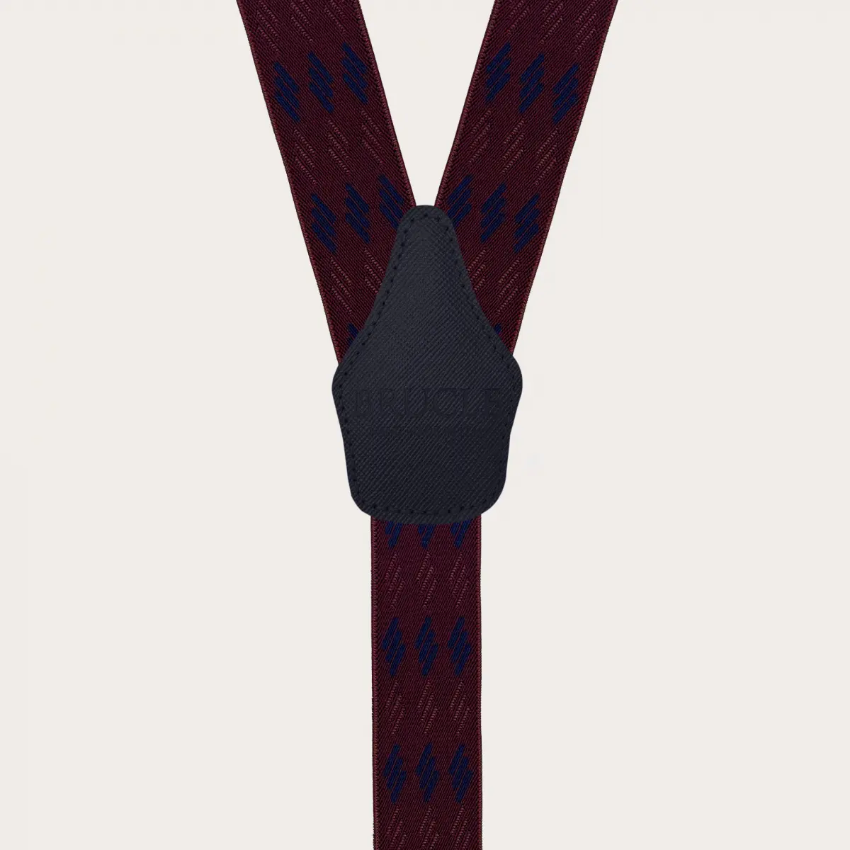 Breite unisex Hosenträger mit Streifenmuster in Bordeaux und Blau