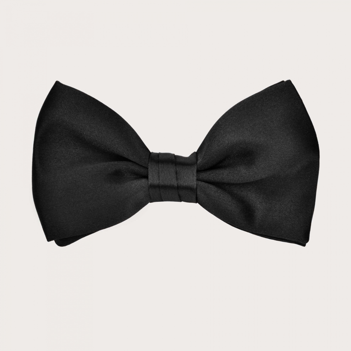 Silk narrow suspenders and black silk satin bow tie set