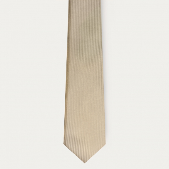 tie in champagne-colored silk