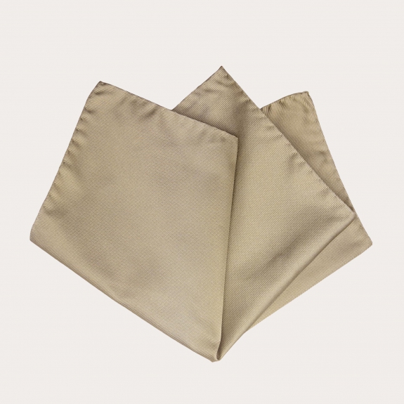 pocket square in champagne-colored silk