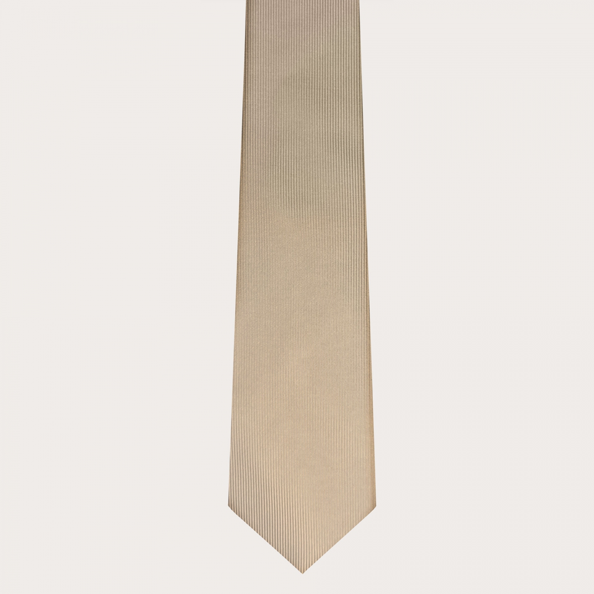 Coordinated set of striped suspenders and champagne silk tie