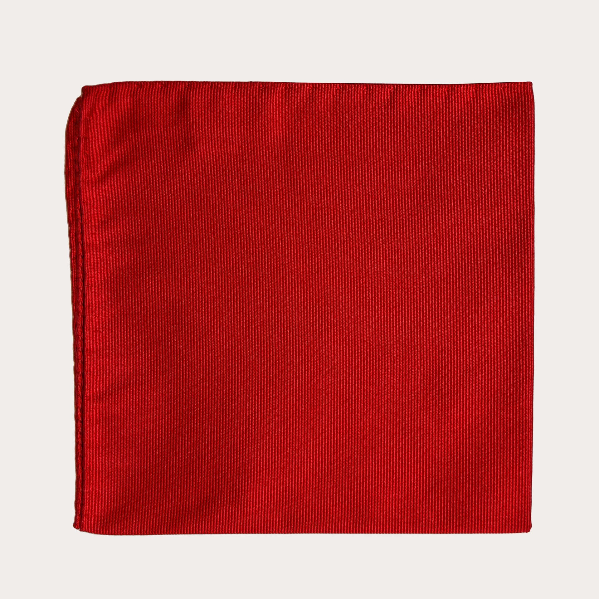 Red silk men's pocket square