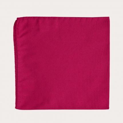 Pañuelo de bolsillo para hombre de seda fucsia