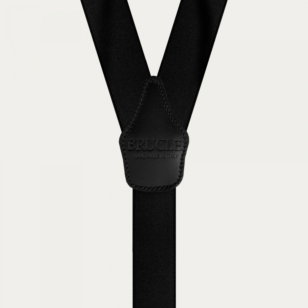 Elegant black satin suspenders with buttonholes