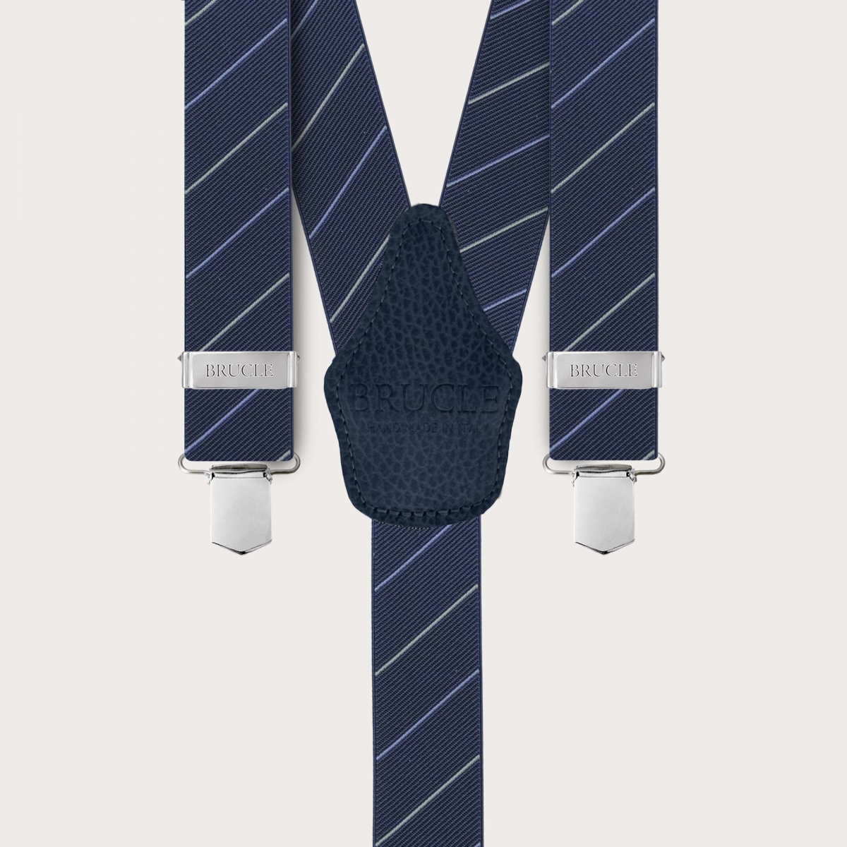 Elegante regimental blaue Hosenträger mit diagonalen Streifen