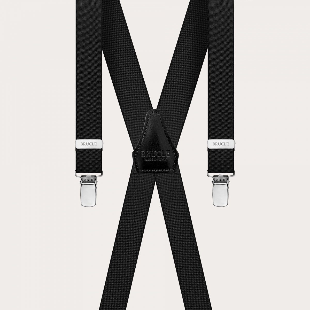 Narrow black X-shaped suspenders