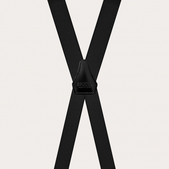 Narrow black X-shaped suspenders