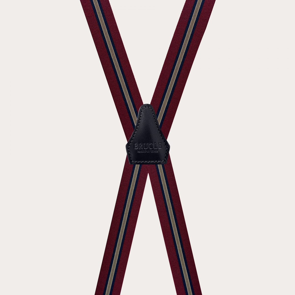 Bordeaux regimental suspenders with 4 clip-on straps