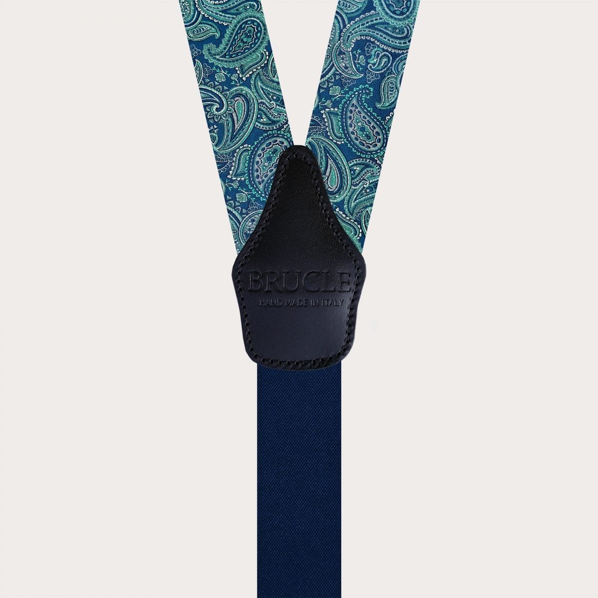 Elegant green paisley silk suspenders