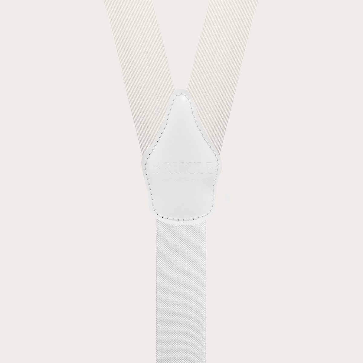 White suspenders in jacquard silk