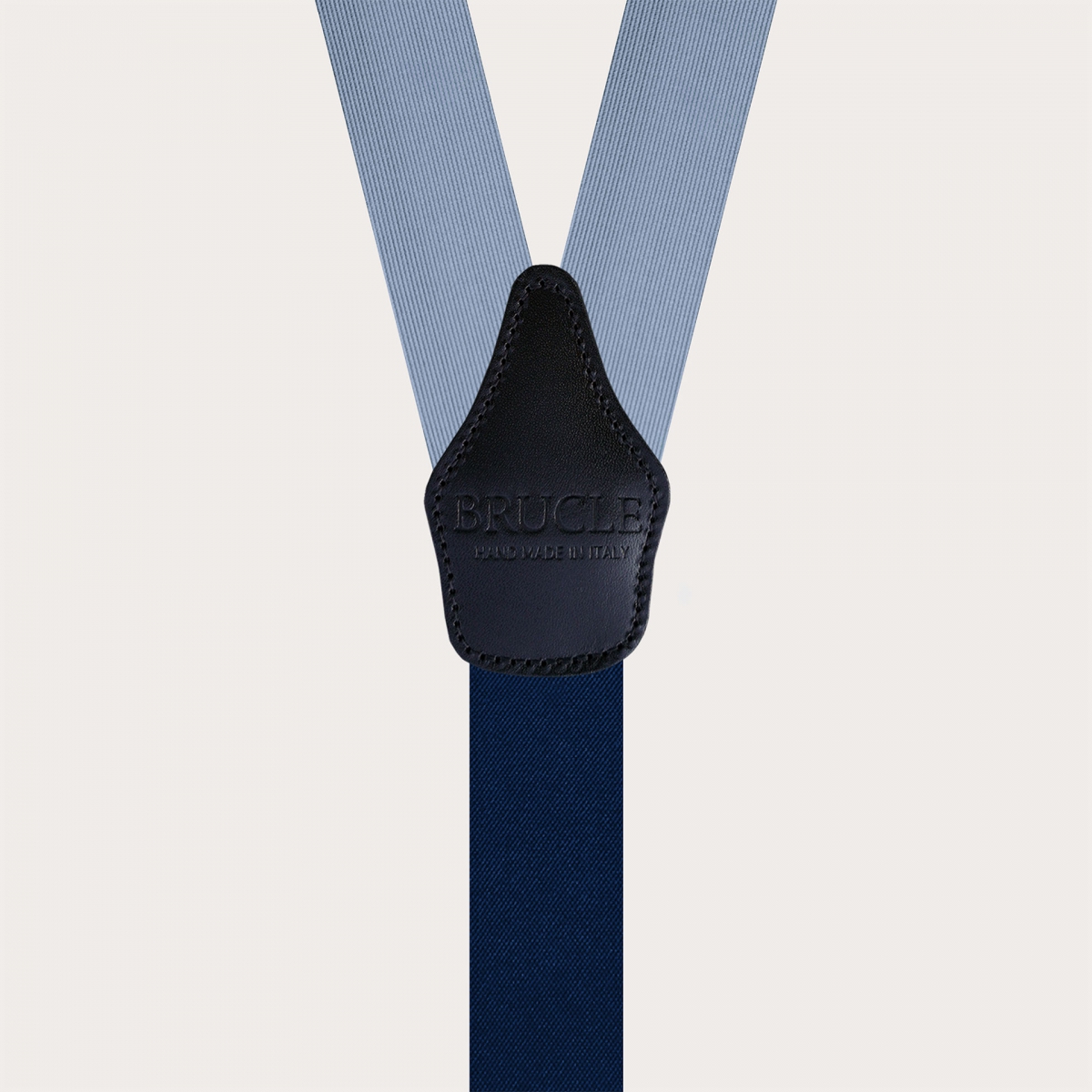 Silk Y-shape suspenders with braid runners, blue sky