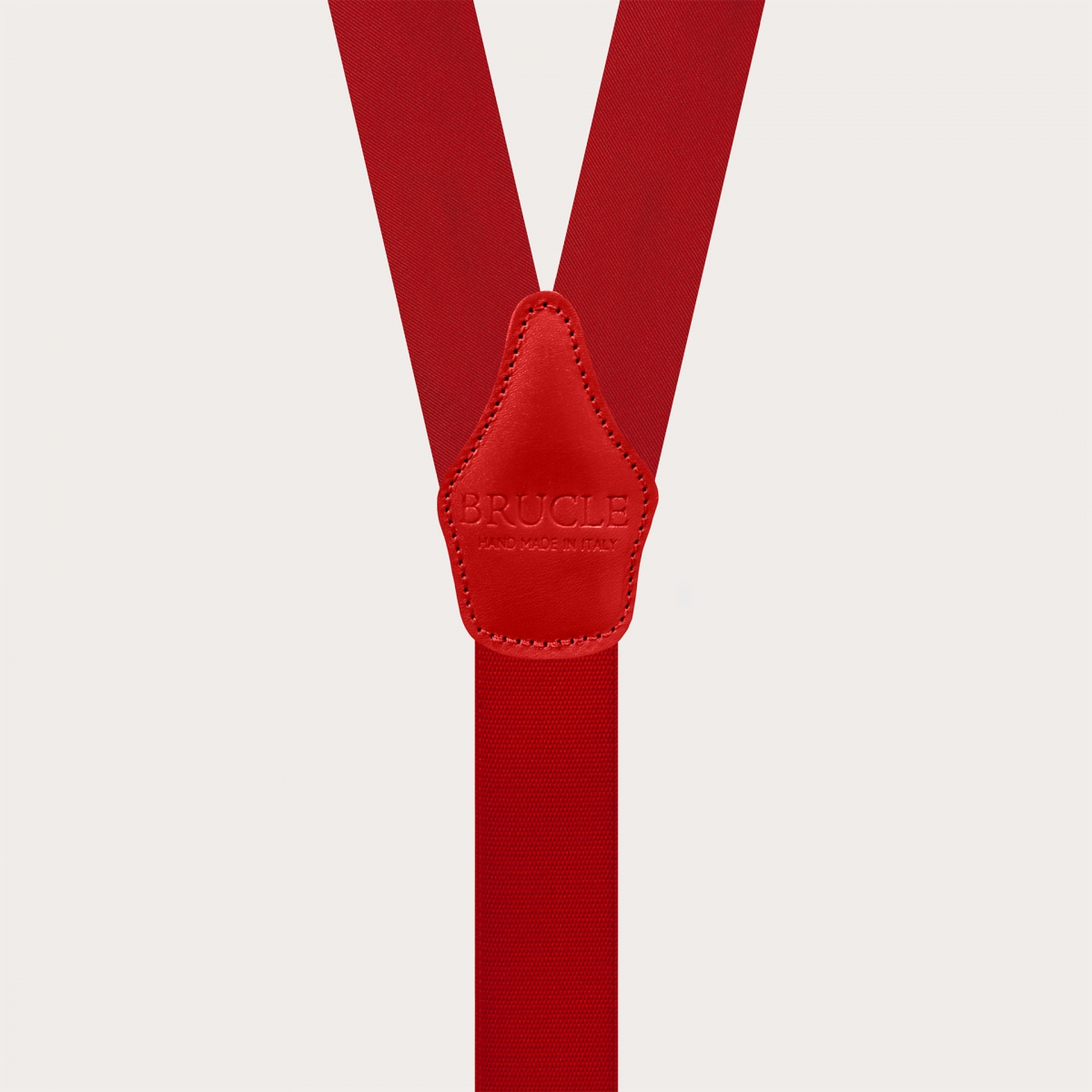 Red silk satin suspenders dual-use buttons or clips