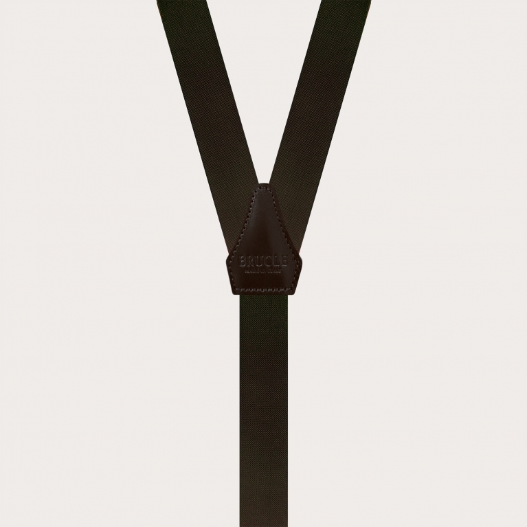 Dark brown narrow Y-back suspenders