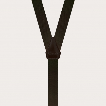 Dark brown narrow Y-back suspenders