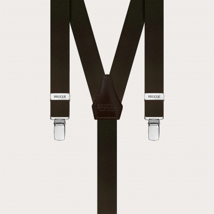 Dark brown narrow Y-back suspenders