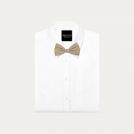 Champagne-colored silk self-tie bow tie