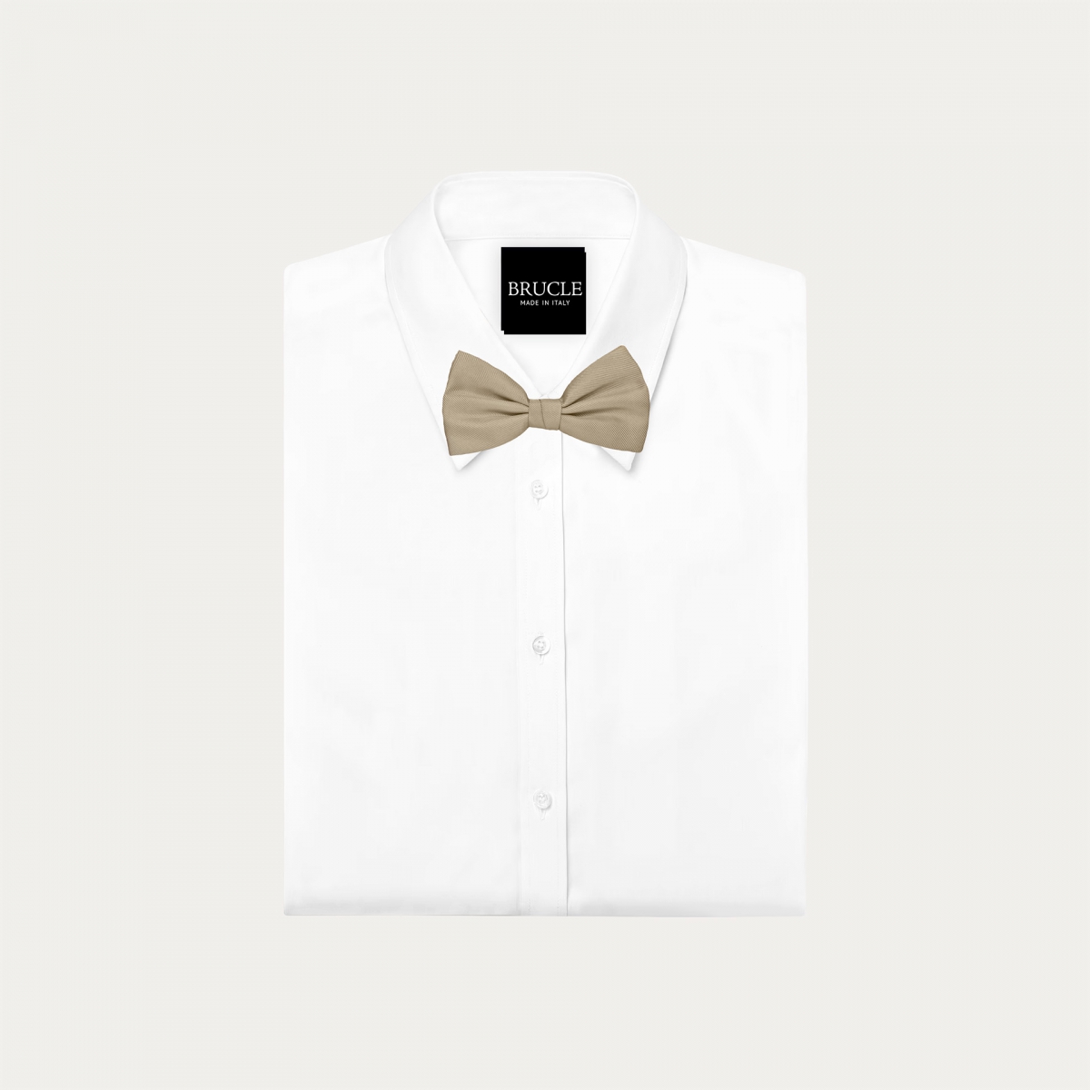 Champagne-colored silk self-tie bow tie