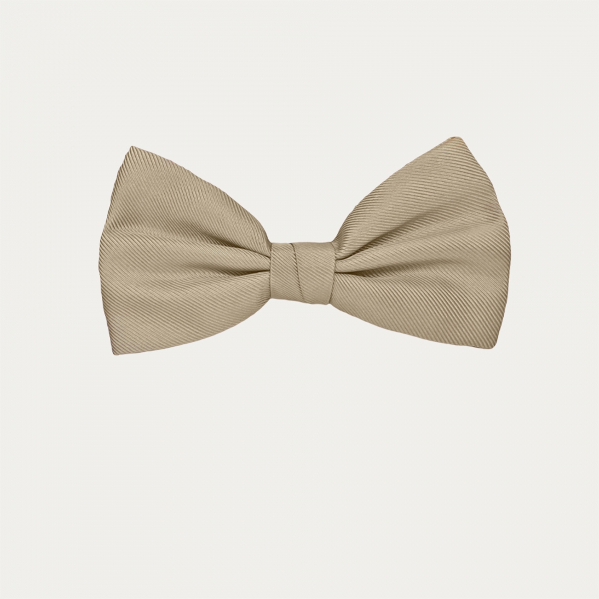 Champagne-colored silk self-tie bow tie