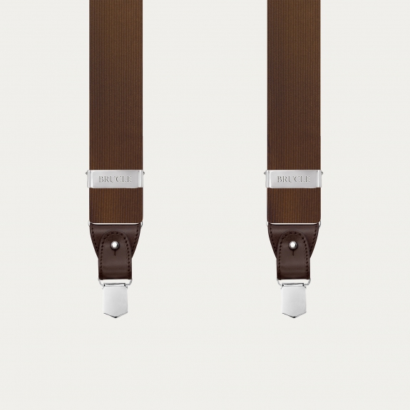 Elegant brown silk suspenders