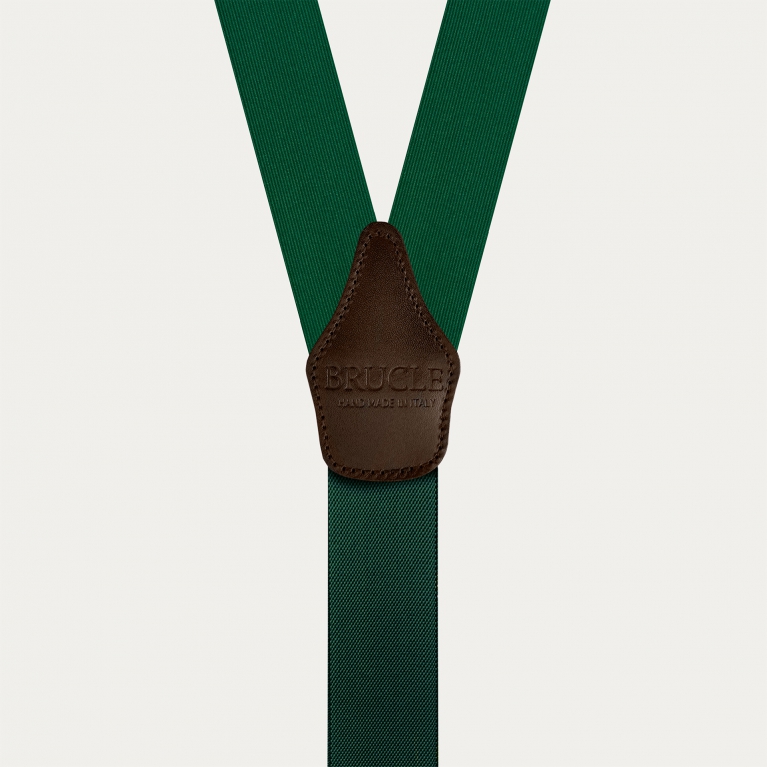 Green and gold men's silk suspenders with buttonholes