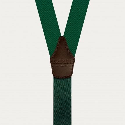 Green and gold men's silk suspenders with buttonholes