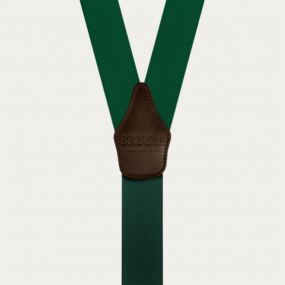 Green and gold men's silk suspenders with buttonholes