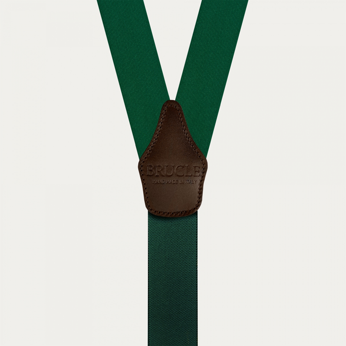 Green and gold men's silk suspenders with buttonholes