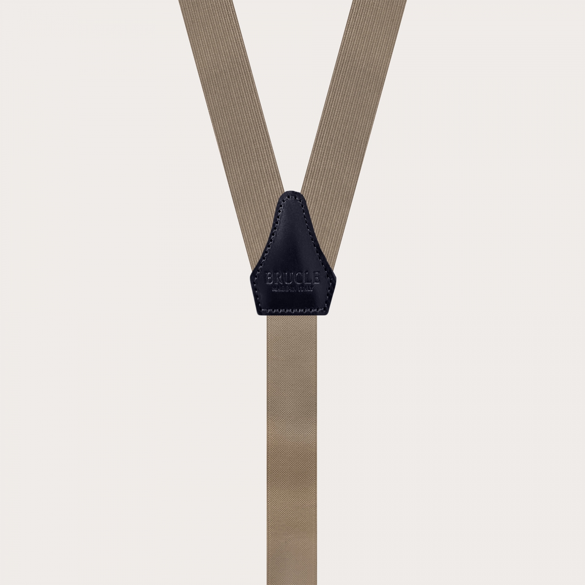 Narrow ecru suspenders dual-use with gold clips