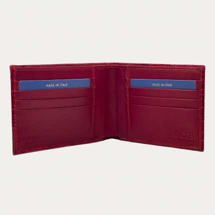 Men's wallet in ruby red alligator leather