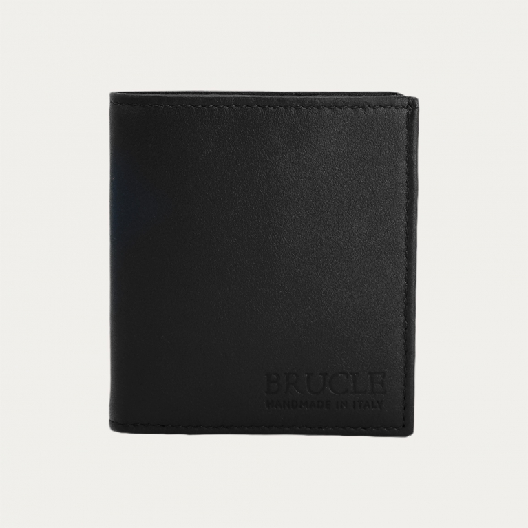 Compact black leather business wallet
