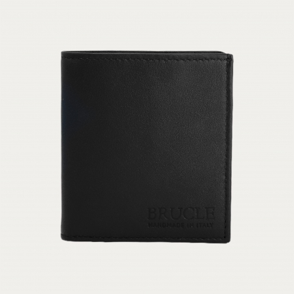 Kompaktes schwarzes Business-Portemonnaie aus Leder