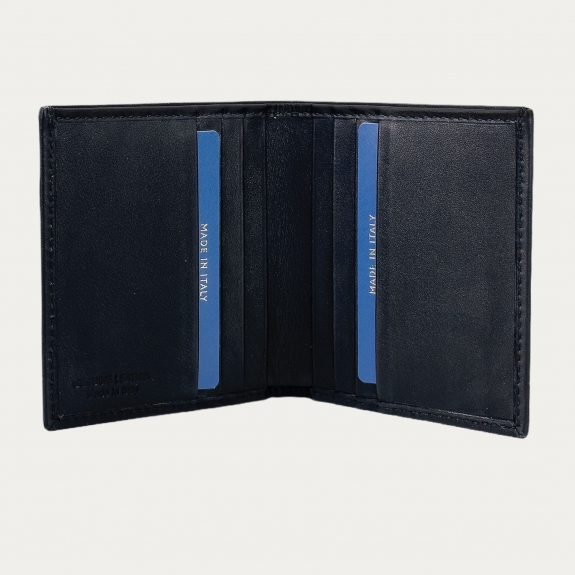 Portefeuille business compact en cuir noir