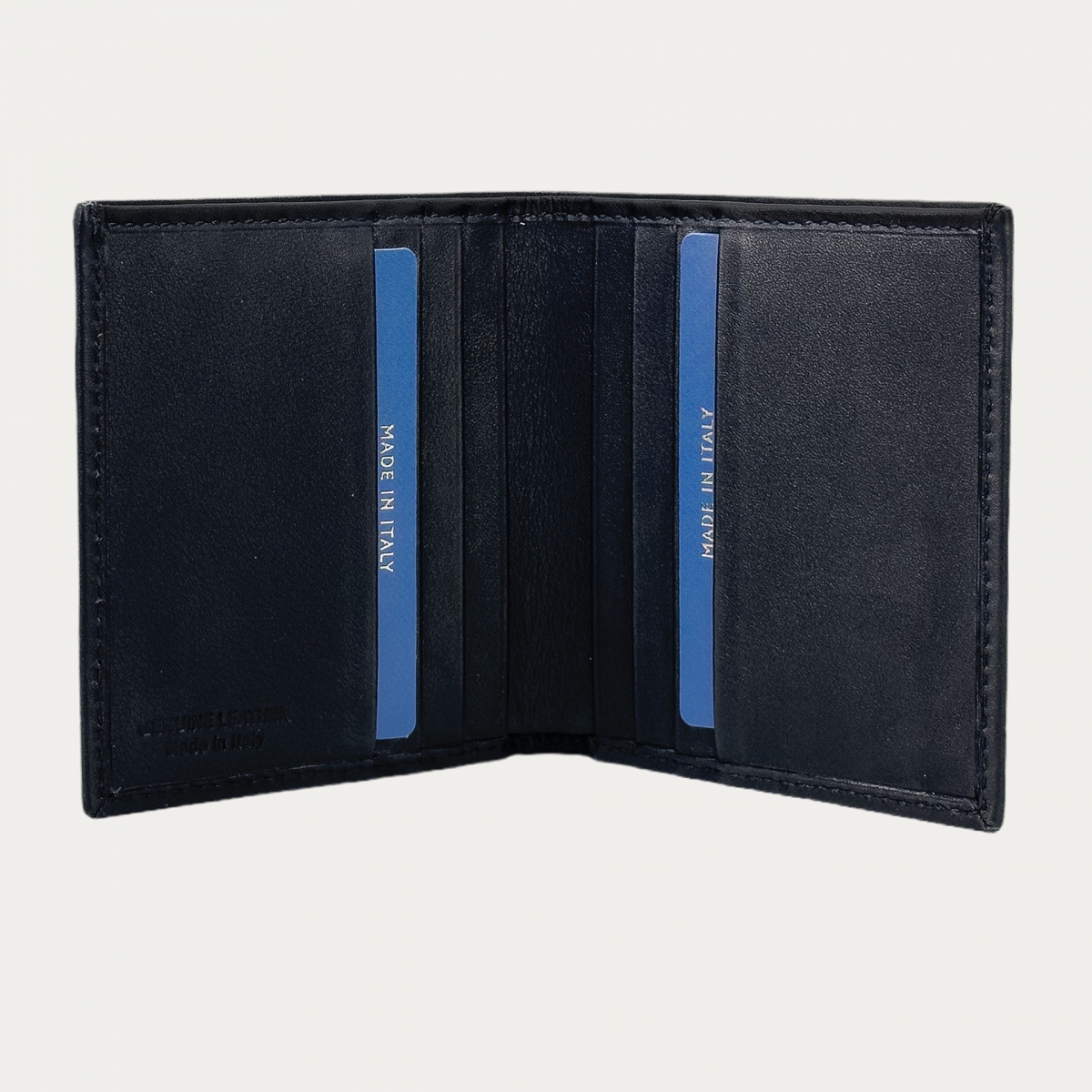 Compact black leather business wallet