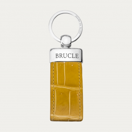 Porte-clés en crocodile jaune