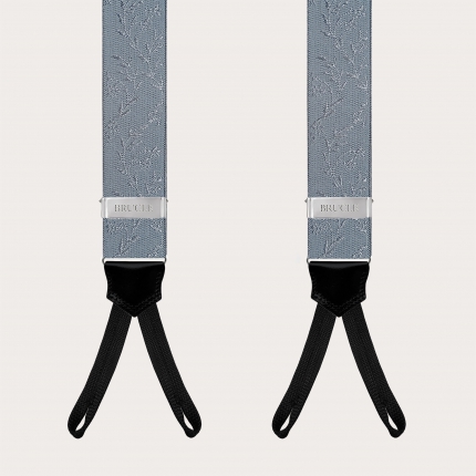 Ceremony suspenders with buttonholes in powder blue