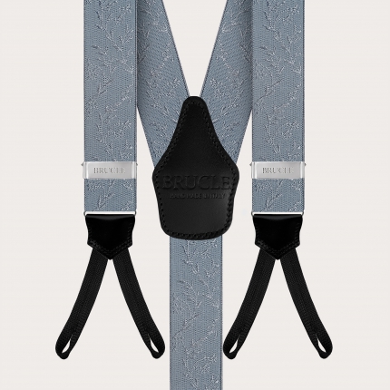 Ceremony suspenders with buttonholes in powder blue