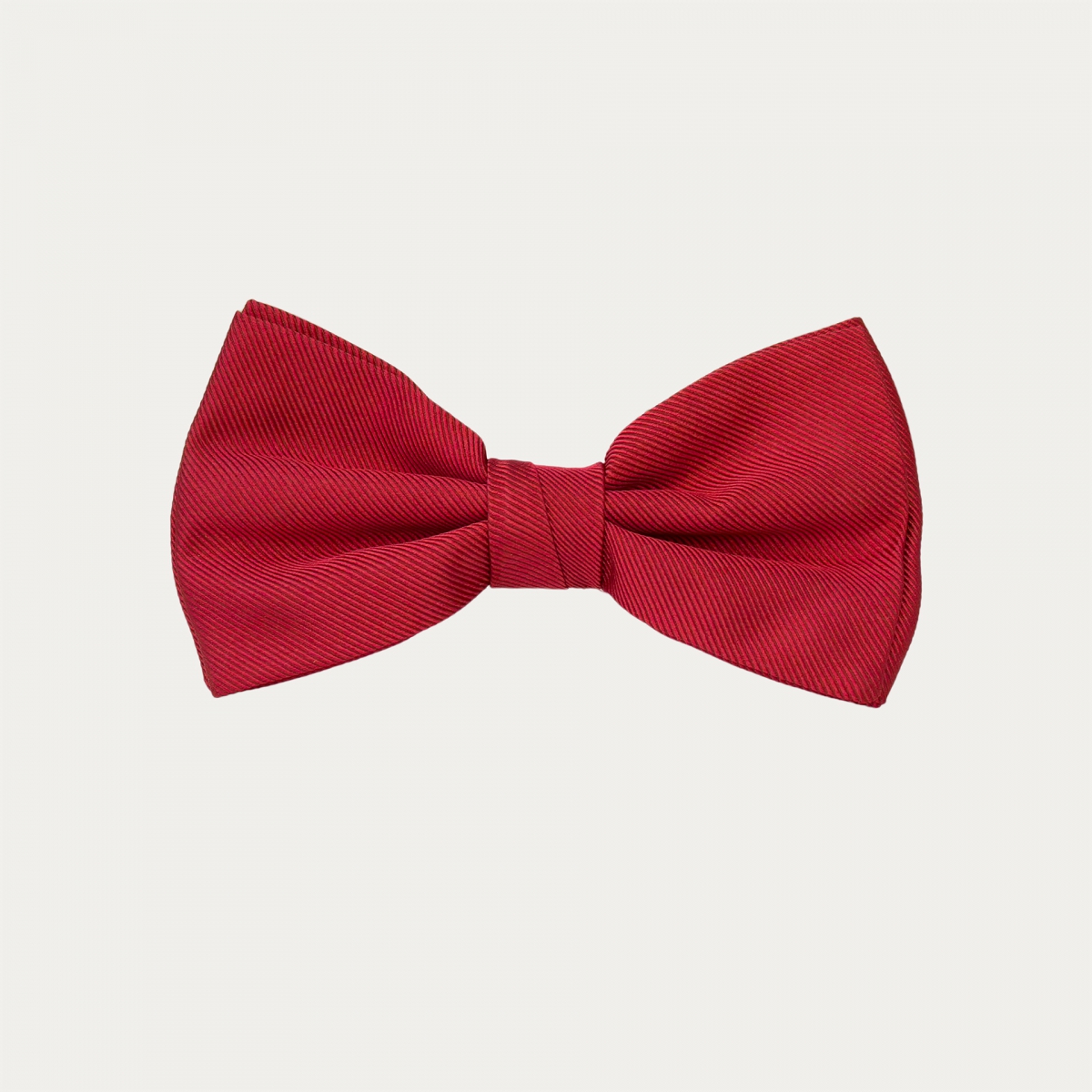 Coordinated set of red silk suspenders and bow tie