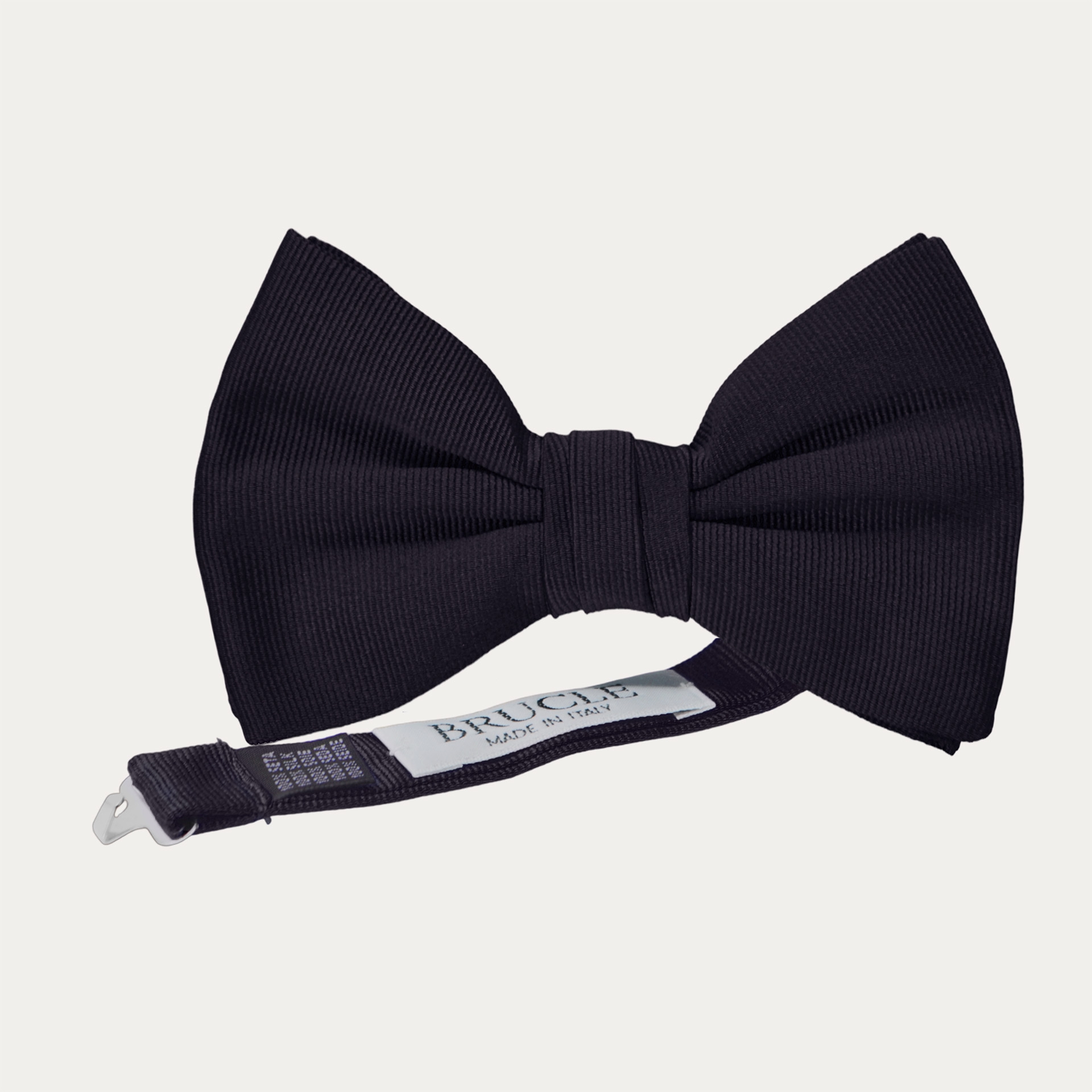 Navy blue jacquard silk bow tie