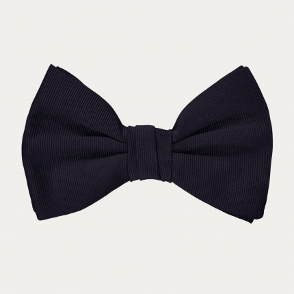 Navy blue jacquard silk bow tie