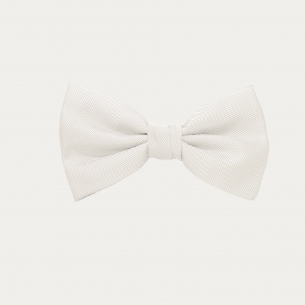 White jacquard silk bow tie