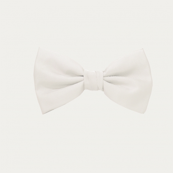 White jacquard silk bow tie