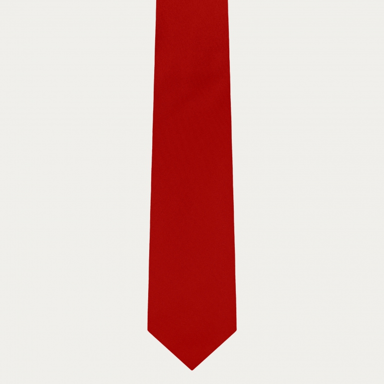 Cravate en Satin de Soie Rouge