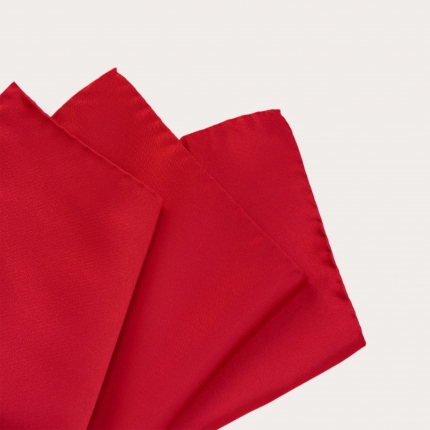 Red Silk Satin Pocket Square