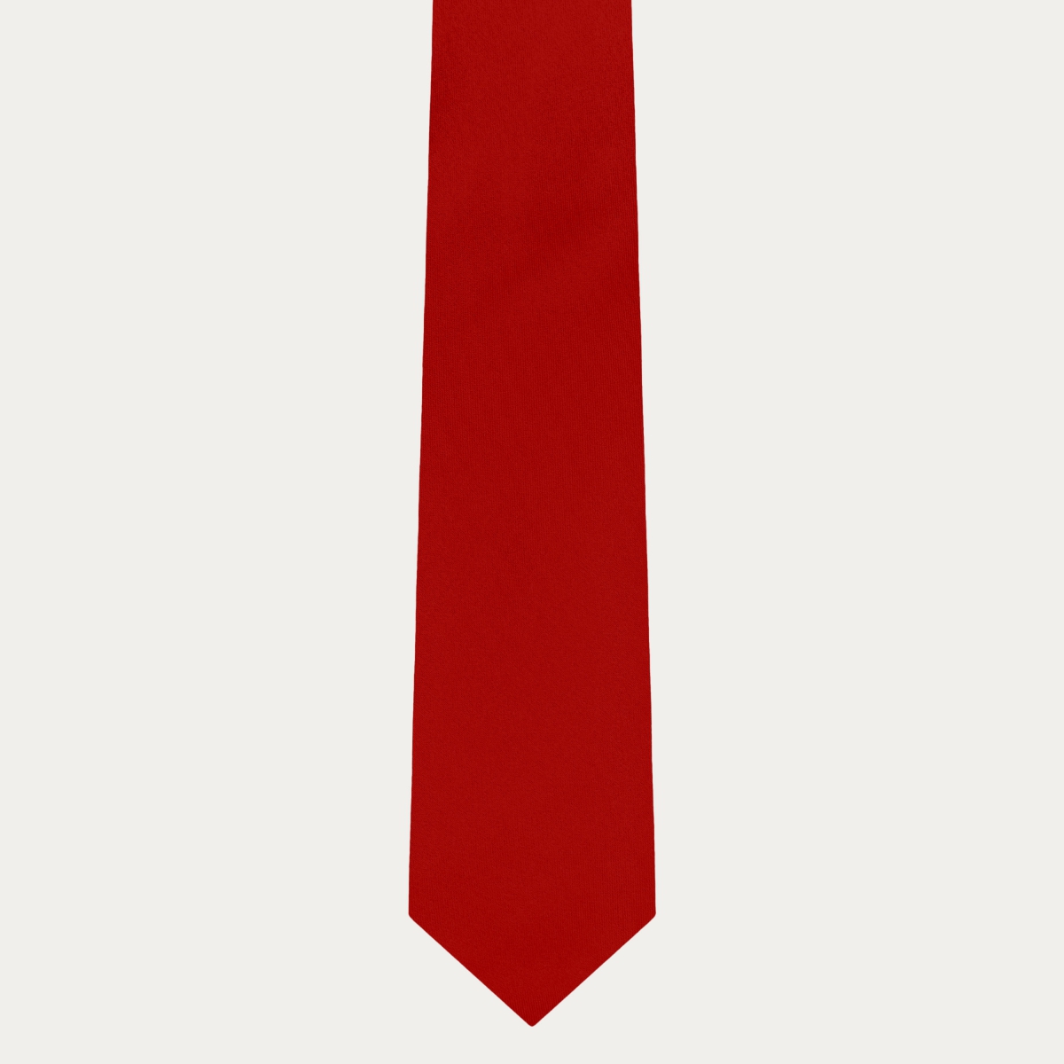 Coordinated Set of Red Silk Satin Tie and Pocket Square